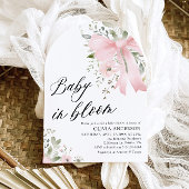 ピンクボウベビーイン開花フローラベビーシャワーアーチ 招待状