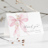 ピンクボウベビーイン開花ベビーシャワーサンキューカード サンキューカード