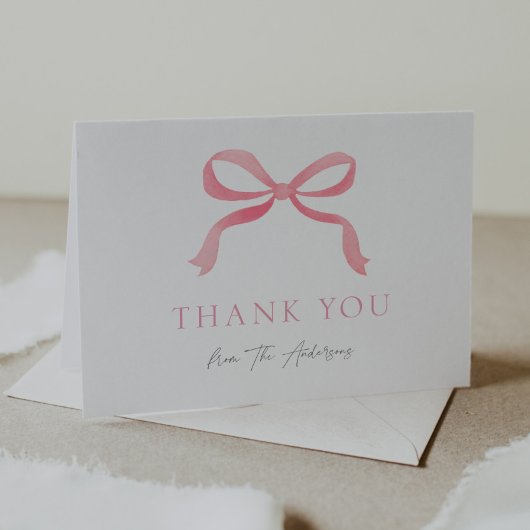 ピンクボウベビーガールありがとう サンキューカード