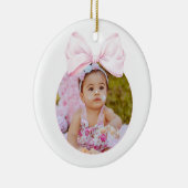 ピンクボウベビーガールフォトオーナメント セラミックオーナメント (右)