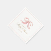 ピンクボウベビーガールベビーシャワー スタンダードカクテルナプキン (角)