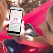 ピンクボウベビーシャワーアーチ招待状 招待状