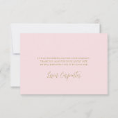 ピンクボウベビーシャワーガールサンキューカード サンキューカード (裏面)