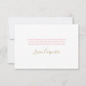 ピンクボウベビーシャワーガールサンキューカード サンキューカード (裏面)