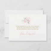 ピンクボウベビーシャワーガールサンキューカード サンキューカード (裏面)