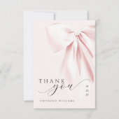 ピンクボウベビーシャワーサンキューカード サンキューカード (正面)