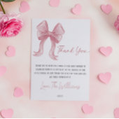 ピンクボウベビーシャワーサンキューカード サンキューカード