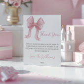 ピンクボウベビーシャワーサンキューカード サンキューカード