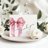 ピンクボウベビーシャワーサンキューカード サンキューカード