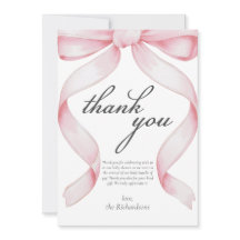 ピンクボウベビーシャワーサンキューカード