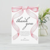 ピンクボウベビーシャワーサンキューカード サンキューカード (スタンド正面)