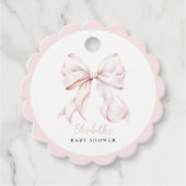 ピンクボウベビーシャワーメッセージカード フェイバータグ (正面)