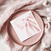 ピンクボウベビーシャワー紙ナプキンス スタンダードカクテルナプキン