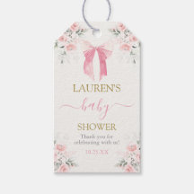 ピンクボウベビーベイビーシャワーガールギフトラベル