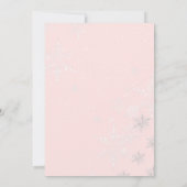 ピンクボウベビーベビーシャワー外は寒い 招待状 (裏面)