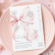 ピンクボウベビーベビーシャワー外は寒い