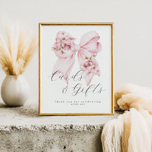 ピンクボウベビー開花ベビーシャワーギフトサイン