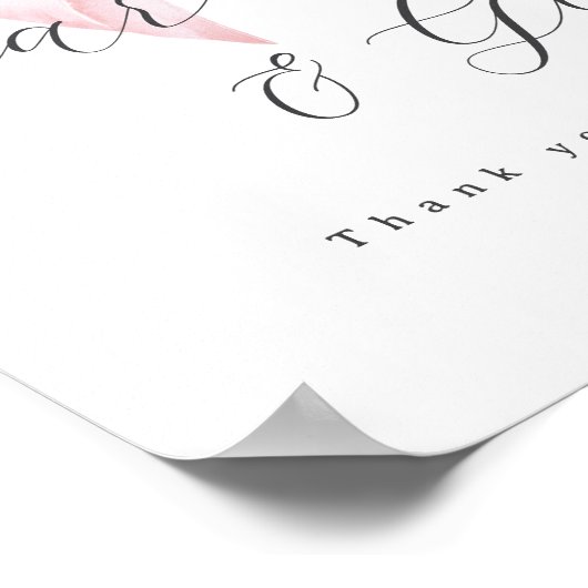 ピンクボウベビー開花ベビーシャワーギフトサイン ポスター (角)