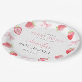 ピンクボウベリースイートサマーベビーガールシャワー ペーパープレート (アングル)