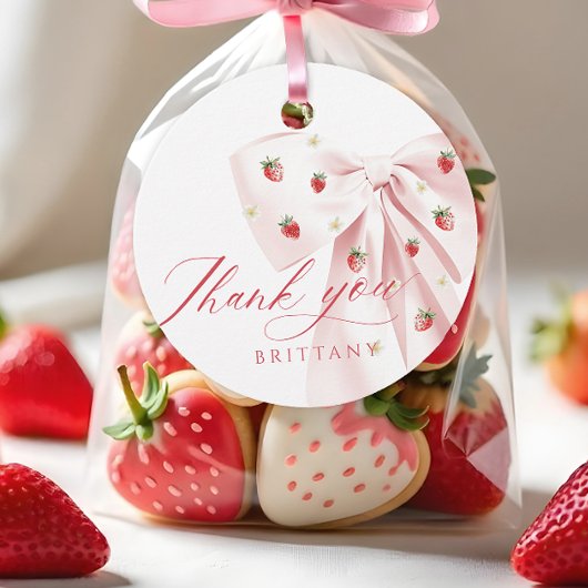 ピンクボウベリースイートベビーシャワーメッセージカード フェイバータグ