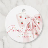 ピンクボウベリースイートベビーシャワーメッセージカード フェイバータグ (正面)