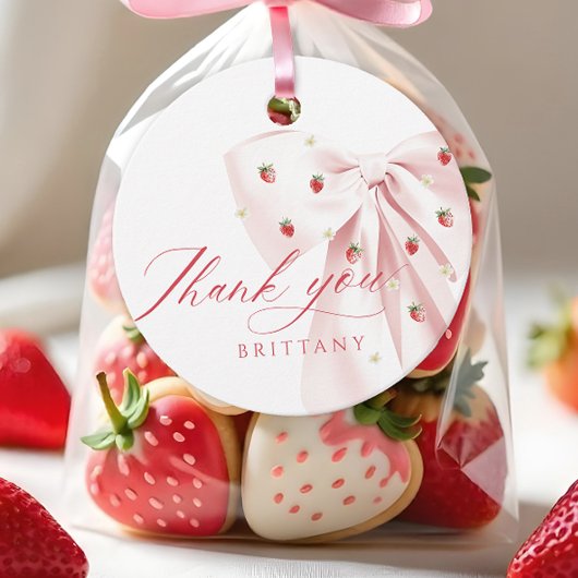 ピンクボウベリースイートベビーシャワー フェイバータグ