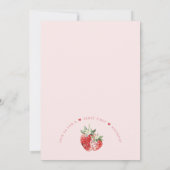 ピンクボウベリーファースト誕生日 招待状 (裏面)