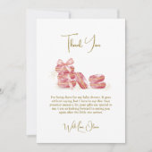 ピンクボウボンジュールベベフランスのーマカロンベビーシャワー サンキューカード (正面)