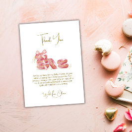 ピンクボウボンジュールベベフランスのーマカロンベビーシャワー サンキューカード