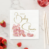 ピンクボウボンジュールベベフランスのーマカロンベビーシャワー スタンダードランチョンナプキン (インサイチュ)