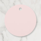 ピンクボウボンジュールベベフランスのーマカロンベビーシャワー フェイバータグ (裏面)