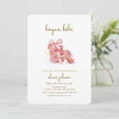 ピンクボウボンジュールベベフランスのーマカロンベビーシャワー 招待状 (スタンド正面)