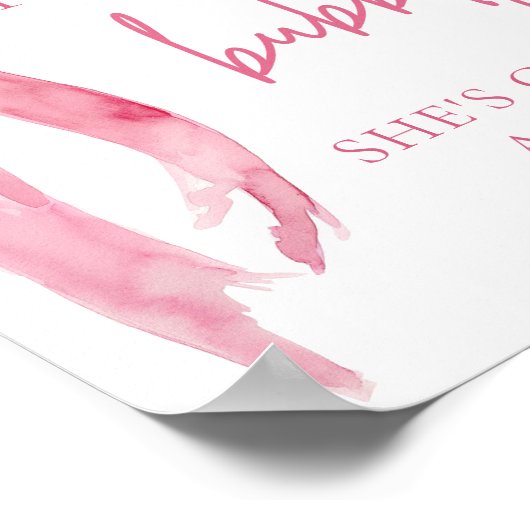 ピンクボウポップ・アートの彼女がハビーのサインを得ている泡立つ ポスター (角)