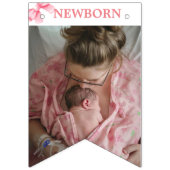 ピンクボウマイルストーンバナー， 12か月，誕生日 バンティングフラッグ (第2の旗)