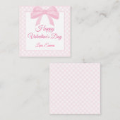 ピンクボウミニバレンタインズデイカード ノートカード (正面/裏面)