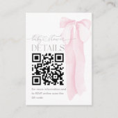 ピンクボウミニマリストガールベビーシャワー詳細 エンクロージャーカード (正面)