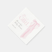 ピンクボウミニマリストガールベビーシャワー スタンダードカクテルナプキン (角)