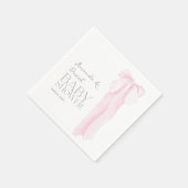 ピンクボウミニマリストガールベビーシャワー スタンダードカクテルナプキン (角)