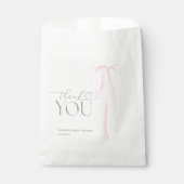 ピンクボウミニマリストガールベビーシャワー フェイバーバッグ (正面)