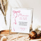 ピンクボウミモザバーブライダルシャワーサイン ポスター