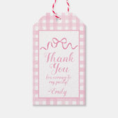 ピンクボウメッセージカード ギフトタグ (正面)