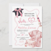 ピンクボウメディカルナース卒業 招待状 (正面)