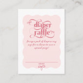 ピンクボウモダンウェーブベビーミニマルシャワーおむつ エンクロージャーカード (正面)