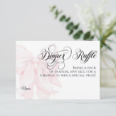 ピンクボウモダンガールエレガントベビーシャワーおむつ 招待状 (スタンド正面)