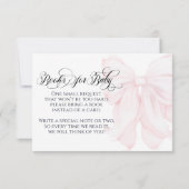 ピンクボウモダンガールエレガントベビーシャワーおむつ 招待状 (裏面)