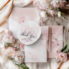 ピンクボウモダンガールエレガントベビーシャワー ラウンドシール