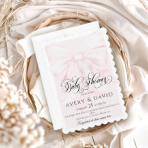 ピンクボウモダンガールエレガントベビーシャワー