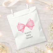 ピンクボウモダンガールベビーシャワー フェイバーバッグ (クリップ留めされた状態)