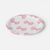 ピンクボウモダンガールベビーシャワー ペーパープレート (アングル)