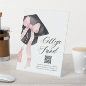 ピンクボウモダングラデーション上限QRコードカレッジファンド 台座サイン (インサイチュ)